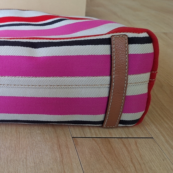 Kate Spade New York Oak Island Stripe tote bag 17 x 11 BEAUTIFUL PINK BAG - Picture 15 of 16